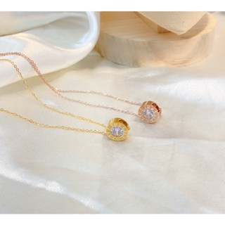 สร้อยคอ สร้อยจี้เพชร สร้อยคอโรมัน สแตนเลสใส่ไม่ดำ
