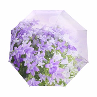 Fashion Three Folding Flower Print Women&amp;#39;s Automatic Umbrella Anti-UV Sun Protection Umbrella Rain Women Inside Blac