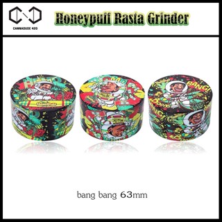 Grinder Honeypuff grinder 63mm. เครื่องบด ที่บด ขนาด 63มม. 4 ชั้น Metal grinder Rasta