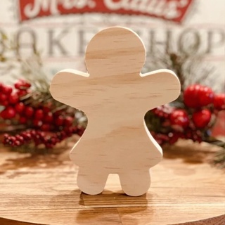 [FudFudAR] ฝุด-ฝุด-อะ Gingerbread Girl คุกกี้ขิง งานไม้สนนอก Christmas Cutout , Wood Blanks Craft DIY, งาน DIY งานศิลปะ