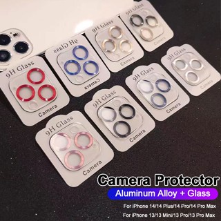 สําหรับ iPhone 14 Plus 13 Pro Max 13 Mini อลูมิเนียมอัลลอยด์ เต็มรูปแบบ + ฟิล์มกันรอยเลนส์กล้องกระจก