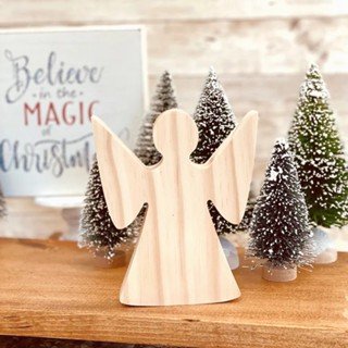 [FudFudAR] ฝุด-ฝุด-อะ นางฟ้า Angel Shaped Craft WoodChristmas Cutout , Wood Blanks Craft DIY งาน DIY งานศิลปะ นำไปเพ้นท์