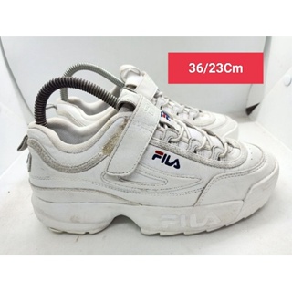 Fila Size 36 ยาว 23 รองเท้ามือสอง ผ้าใบ แฟชั่น ทำงาน ลำลอง เดิน  เที่ยว วิ่ง ออกกำลังกาย เกรด A+(P)