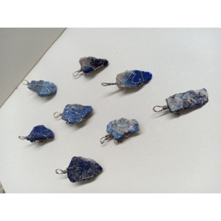 Lapis lazuli ลาพิส ลาซูลีจี้อัญมณีธรรมชาติ หินธรรมชาติ หินดิบ หินสีน้ำเงิน เครื่องประดับ