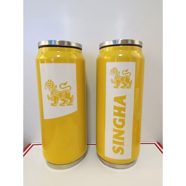 แก้วสแตนเลสเก็บอุณหภูมิเบียร์สิงห์ SINGHA BEER 500 ML. มีหลอดดูด เก็บความเย็นได้ดี