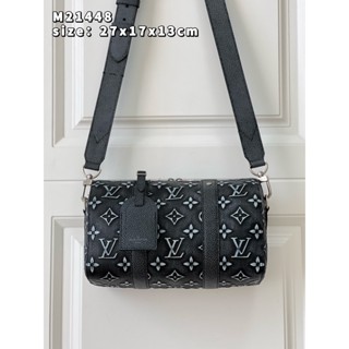 พรี​ ราคา8100 Lv Louis Vuitton City keepall M21448 หนังแท้ กระเป๋าสะพาย กระเป๋าแฟชั่น27*17*13cm