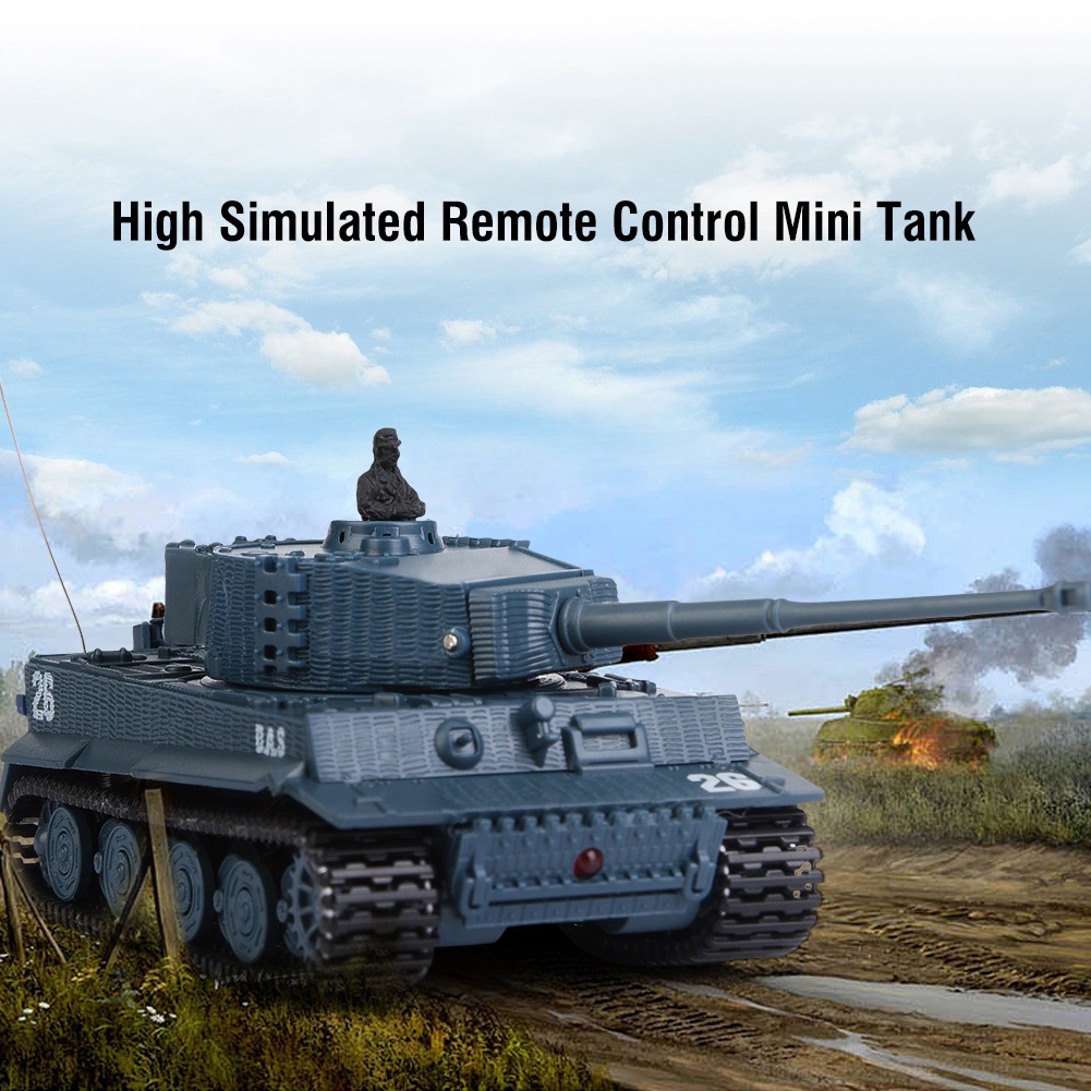 [ราคาพิเศษ] รถถังของเล่น 1/72 Scale 4 Channels ขนาดเล็กพร้อมรีโมทควบคุมสําหรับเด็ก