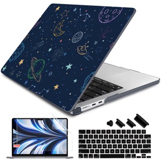 【4 In 1】เคสแล็ปท็อป แบบแข็ง ประดับคริสตัล สําหรับ Macbook 2022 Air 13.6 M2 A2681 M1 Pro 13 14 นิ้ว A2337 A2179 A1932 A2242 A2338 A2251 A1708 A1989 A2159