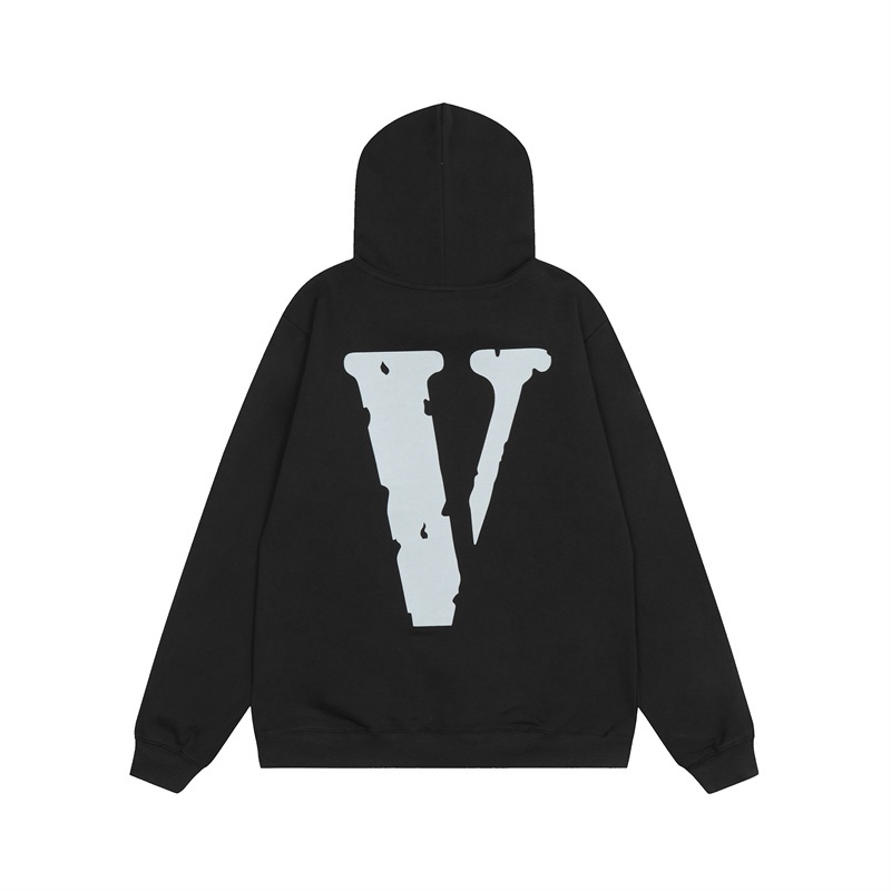 Vlone แฟชั่นเสื้อฮู้ด พิมพ์ลายสะท้อนแสง สวมใส่สบายสำหรับวันสบายๆ