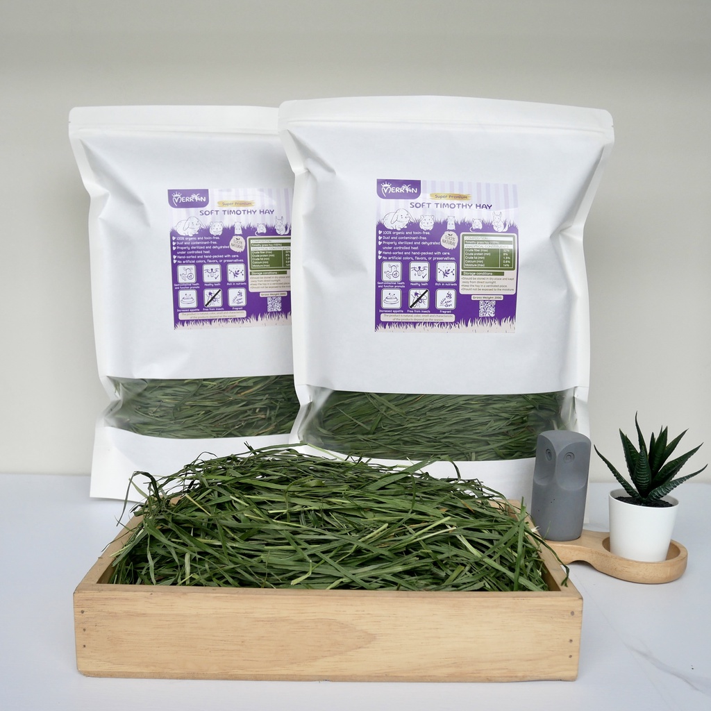 หญ้าทิโมธีออร์แกนิคอ่อนนุ่ม - Soft timothy hay by Merryn Exotic (200G)