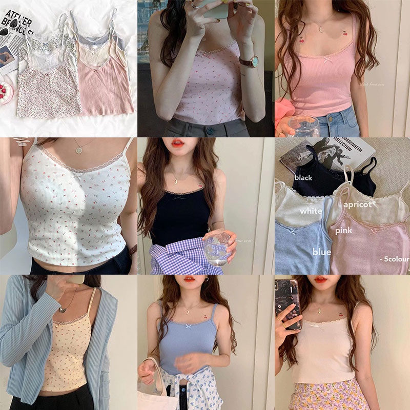 ใหม่พร้อมส่ง ครอปสายเดี่ยว เสื้อครอปสายเดี่ยว เสื้อครอปมีไห้เลือกหลายสี น่ารักเซ็กซี่ เสื้อสายเดี่ยว