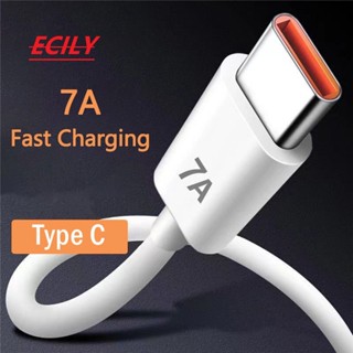 Ecily 7A 100W Type C สายชาร์จ USB สายชาร์จเร็วมาก สําหรับ Huawei ชาร์จเร็ว สายชาร์จ USB สายเคเบิลข้อมูล