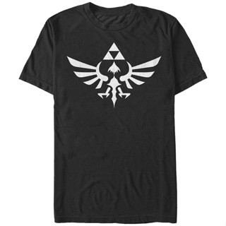 Distressed Zelda Tri-Force Shirt เสื้อครอปสายฝอ เสื้อสีขาว เสื้อวินเทจผญ