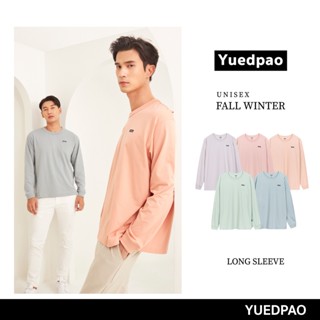 Yuedpao ยอดขาย No.1 รับประกันไม่ย้วย 2 ปี ผ้านุ่ม เสื้อยืดเปล่า เสื้อยืดสีพื้น FALL WINTER เสื้อยืดแขนยาว Set Pastel