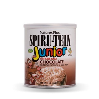 NaturesPlus SPIRU TEIN Junior Shake For Kids Chocolate Spirulina Protein Powder Whole Food Plant Based Vitamins Minerals