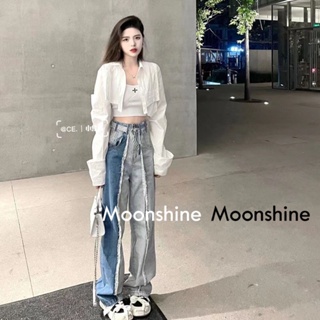 Moon  กางเกงขายาว กางเกงเอวสูง ย้อนยุค 2022 NEW Stylish ins Beautiful ทันสมัย ES220373 36Z230909