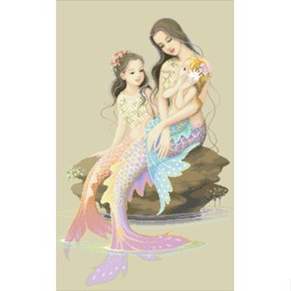 NT-MOM04 Mommy Mermaid ชุดปักครอสติชลิขสิทธิ์แท้ ครอสติชไม่พิมพ์ลาย แบรนด์ Nattee