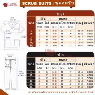 💥พร้อมส่งค่ะ💥(เสื้อ+กางเกง) ชุดสครับ ชุดห้องผ่าตัด ชุดแพทย์ พยาบาล เข้าเวร เสื้อคอวี