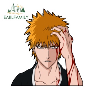 Earlfamily สติกเกอร์ไวนิล กันน้ํา ลายอนิเมะ Ichigo Kurosaki RV JDM 13 ซม.×12.3 สําหรับติดตกแต่งรถยนต์