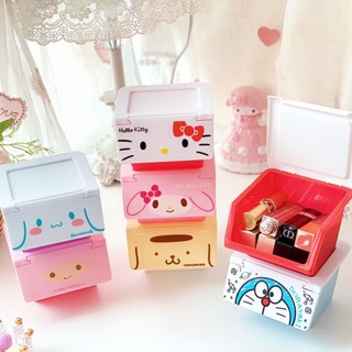 Sanrio กระเป๋าดินสอ กล่องเก็บเครื่องสําอาง ลายการ์ตูนคิตตี้ มายเมโลดี้ สามารถซ้อนทับกันได้ เหมาะกับของขวัญคริสต์มาส