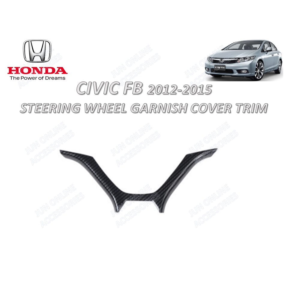 ปลอกหุ้มพวงมาลัยรถยนต์ แบบคาร์บอน สําหรับ Honda Civic FB 2012-2015