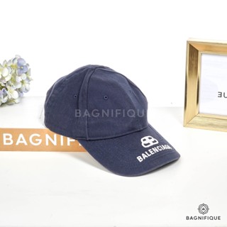 BALENCIAGA CAP NAVY LOGO SIZE L