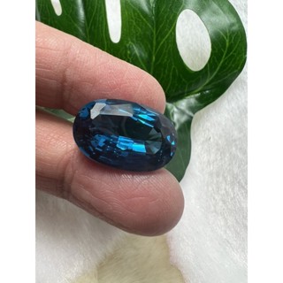 lab spinel hardness 8 ...blue ziron 13x20mm  15 carats