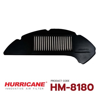 HURRICANE กรองอากาศสแตนเลส , ผ้าแดง Yamaha ( N-Max ) HM-8180 , HM-8180-C