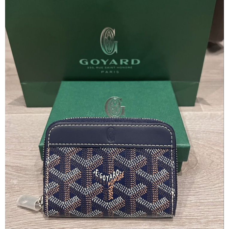 🥰 New Goyard Matignon mini wallet สีน้ำเงินเข้มอุปกรณ์ Fullset