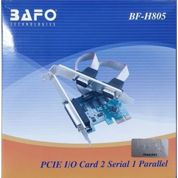 PCI Express PCIE PCI-E การ์ด i/o 2 พอร์ต DB9 RS232 Serial 1 Parallel DB25 LPT BAFO BF-H805