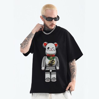 Bearbrick Oversized T Shirt for Men Cotton Trendy Tshirts Short Sleeve Fashion Loose Clothingเสื้อยืด