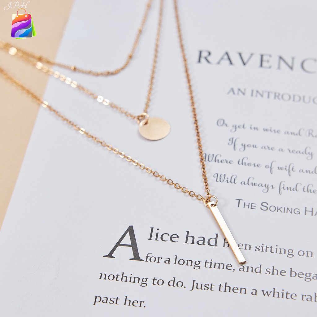 สร้อยคอเรขาคณิตชั้นธรรมดาหรูหรา L17M156 (สีทอง) JP4 CRD