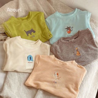 [Babycat] พร้อมส่ง ขายดี เสื้อยืดแขนยาว ผ้าฝ้าย 100% พิมพ์ลายการ์ตูนน่ารัก สไตล์เกาหลี และญี่ปุ่น สําหรับเด็กผู้ชาย และเด็กผู้หญิง