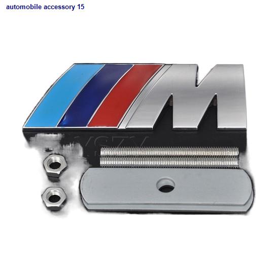 โลโก้ เพจ เอ็ม ติดกระจังหน้า บีเอ็ม งานโลหะ metal / M front grille logo chrome sticker for BMW 1 3 4 5 6 7 M3