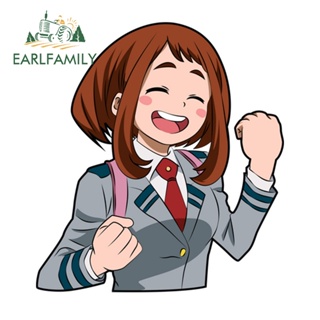 Earlfamily สติกเกอร์ติดรถยนต์ ลาย My Hero Academia Ochako Uraraka ขนาด 13 ซม. x 11.8 ซม.