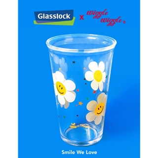 🎀【พร้อมส่ง】 Wiggle Wiggle x Glasslock glass cup 500ml Beer cup milk cup