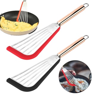 Stainless Steel Silicone Fish Frying Spatula Multi-purpose Steak Bbq Barbecue Non-stick Turner Shovel for Kitchen Cooking Tools