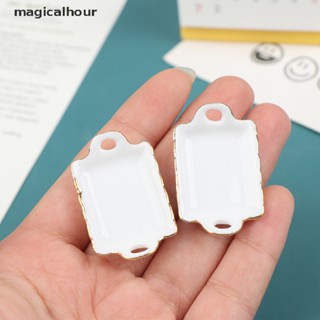 Magicalhour^^ ถาดเซรามิคจิ๋ว 1/12 สําหรับตกแต่งบ้านตุ๊กตา 1 ชิ้น