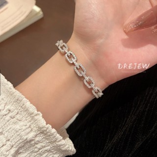 DREJEW สร้อยข้อมือโซ่ ประดับเพทาย ระดับไฮเอนด์ ฉลุลาย เข้ากั…