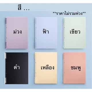 ปกสมุด ปกใสขาวขุ่นหนา ปกสี A4, A5, B5 2แผ่น/ชุด ปกพลาสติกอย่างหนา ใช้กับสันเกลียวถอดได้ได้..