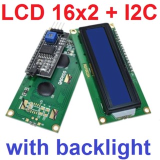 1602 LCD สีน้ำเงิน (Blue Screen) 16x2 with backlight + I2C Interface 5V