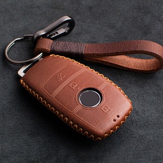 Leather Car Key Cover Case For Mercedes Benz 2017 E Class W213 2018 S class Accessories Shell Bag Protective Key Ring