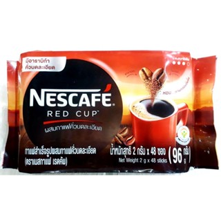 เนสกาแฟ เรดคัพ กาแฟสำเร็จรูป ผสมกาแฟคั่วบดละเอียด ขนาด 2 กรัม × 48 ซอง Nescafe Red Cup