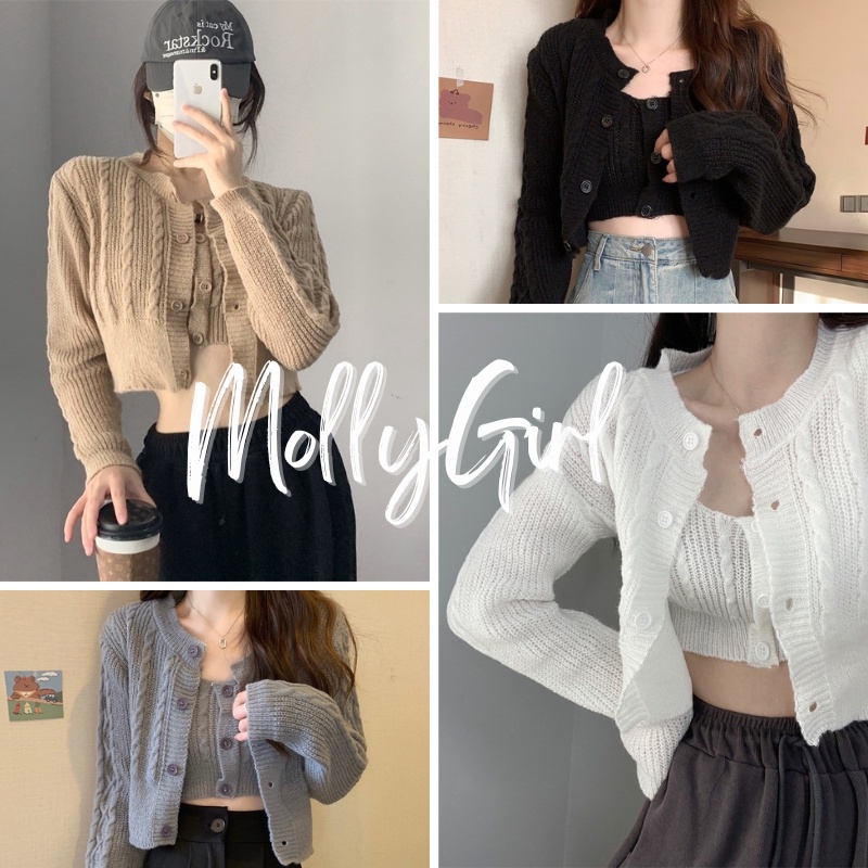 Mollygirl เสื้อกันหนาว เสื้อแขนยาวผญ เสื้อแฟชั่นผญ