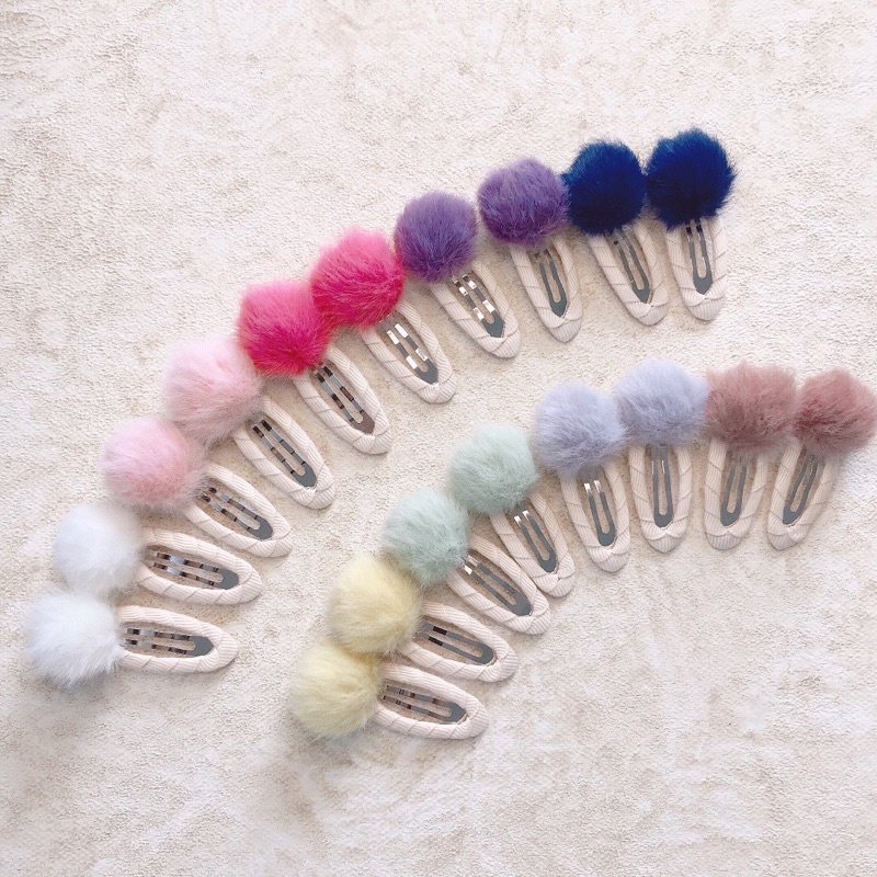 MIJOO POMPOM CLIP - กิ๊บติดผม Pompom ชุด 3 ชิ้น / กิ๊บเกาหลี / กิ๊บหน้าม้าเด็ก / เครื่องประดับผมเด็ก