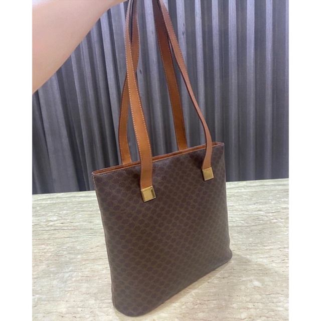 Celine vintage macadam tote bag ของแท้ วินเทจ ซีลีน เซลีน กระเป๋ามือสอง แบรนด์เนม