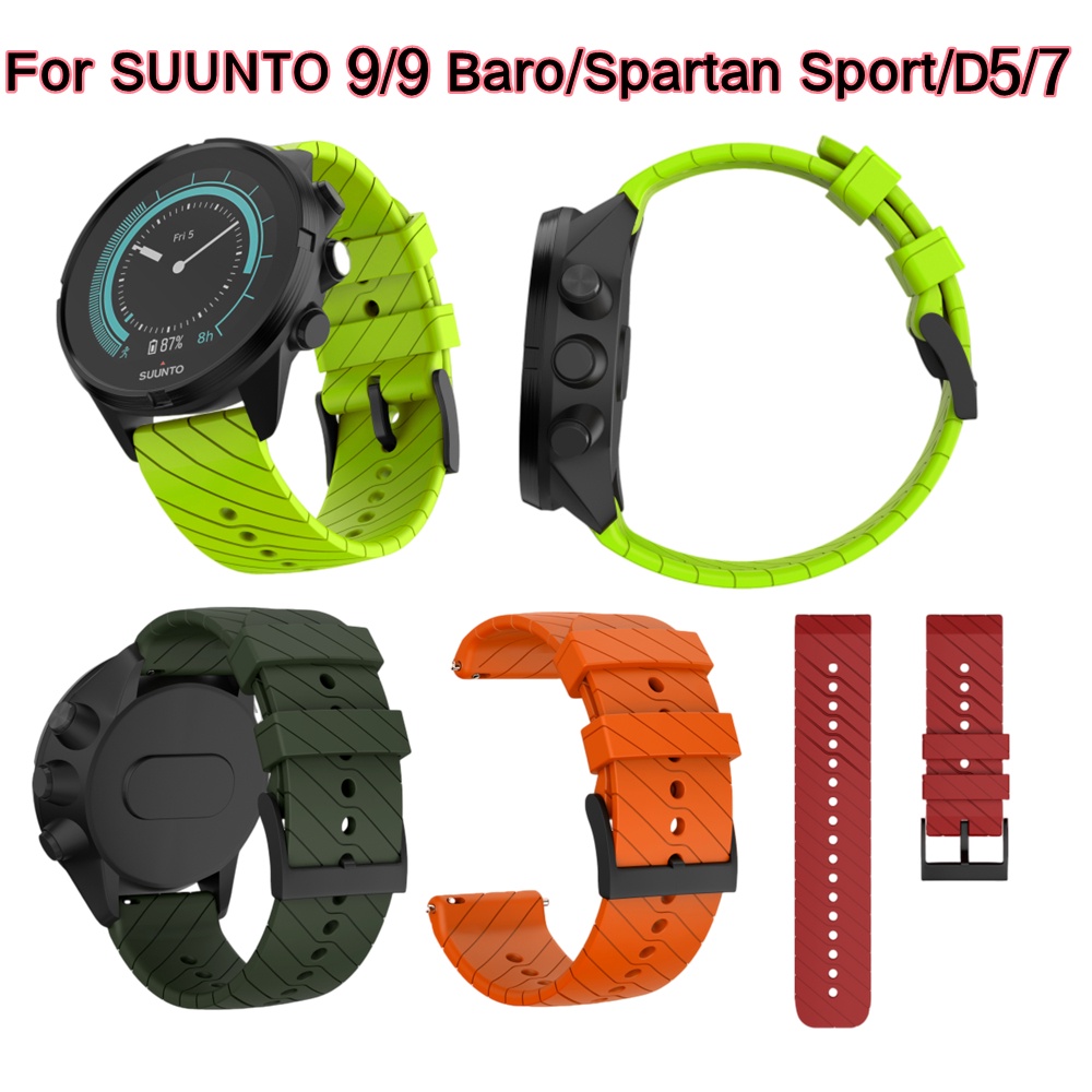 สายนาฬิกาข้อมือซิลิโคน 24 มม. สําหรับ Suunto 7 Suunto 9 9 Baro Spartan Sport Wrist Hr