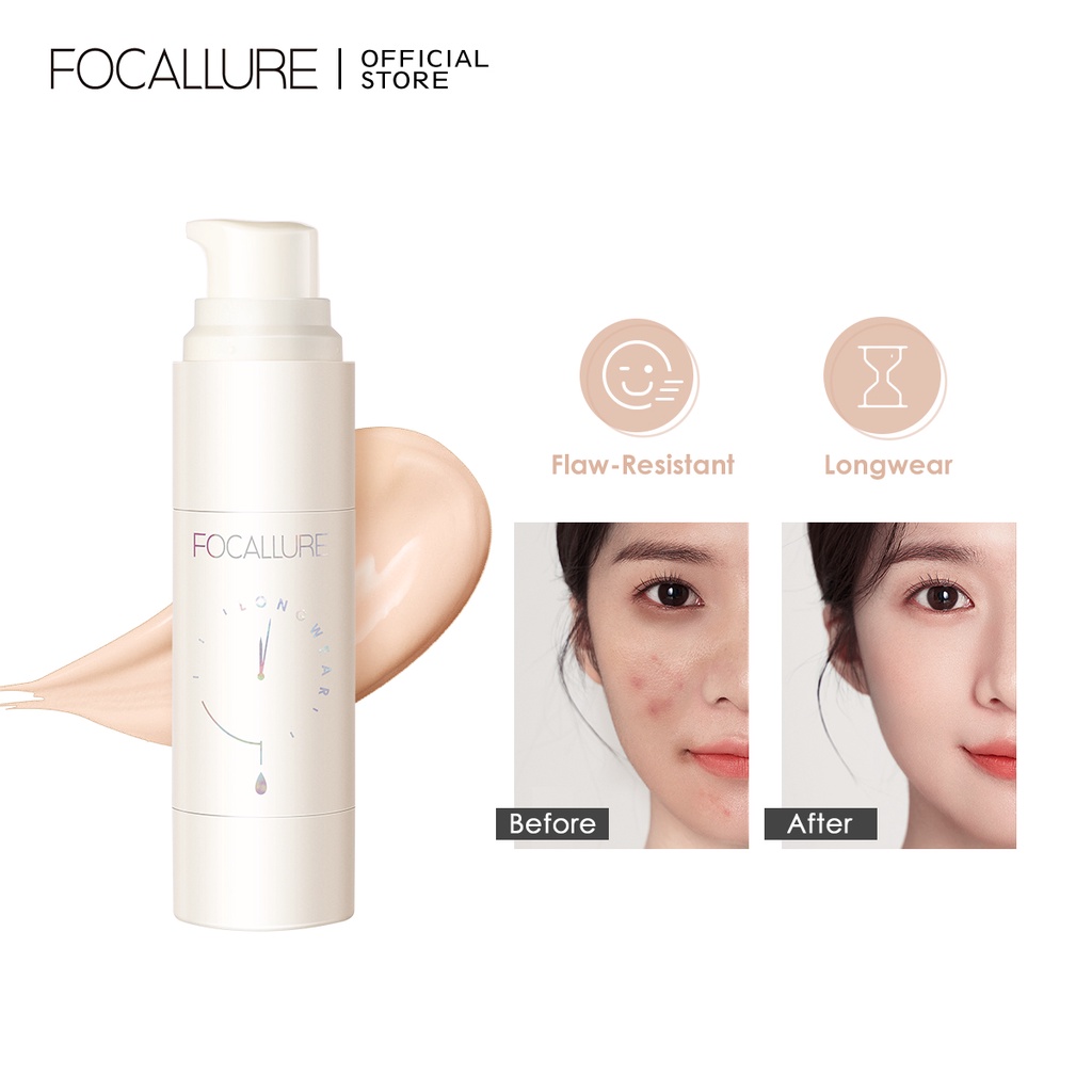 Focallure รองพื้นแบบกันน้ำ ปกปิด ติดทน 24 ชั่วโมง สูตรปราศจากน้ำมัน