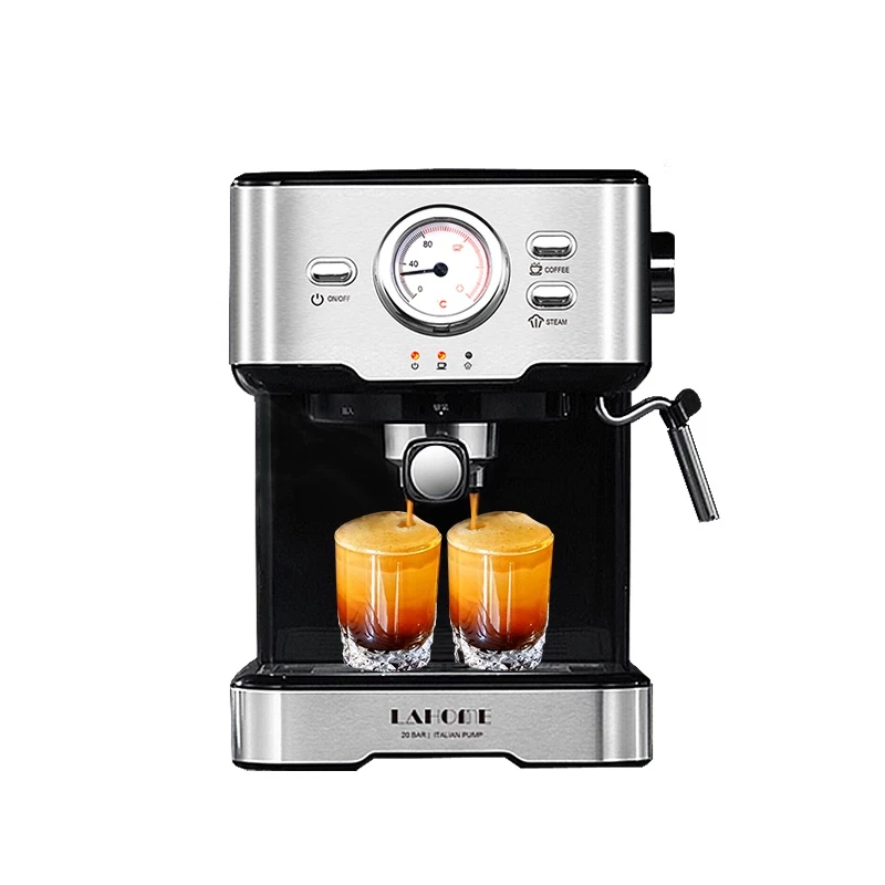 LAHOME เครื่องชงกาแฟสด พร้อมทำฟองนม แรงดัน เครื่องบดกาแฟอัตโนมัติ มาพร้อมกับ ขารองด้ามชง แถมฟรี Espresso Maker 20 Bar Po thumbnail 10