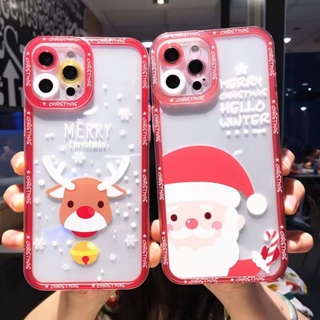 เคสโทรศัพท์มือถือ TPU แบบนิ่ม ลายการ์ตูนคริสต์มาส สําหรับ iPhone 6 6s 7 8 Plus SE X XS XR Max 11 12 Mini Pro Max